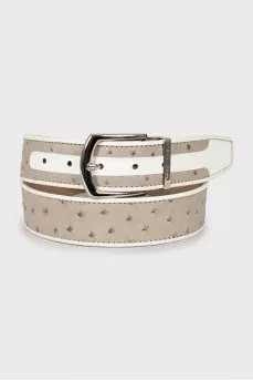 Two-tone belt with silver buckle