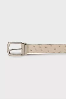 Two-tone belt with silver buckle