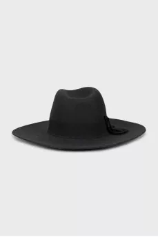 Wool hat with bow