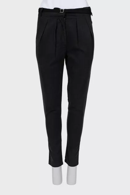 Black tapered trousers