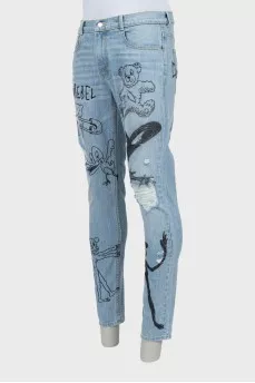 Men's slim fit jeans with tag