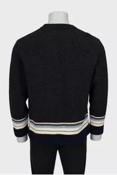 Men's wool sweater with stripes