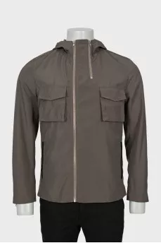 Men's windbreaker with patch pockets