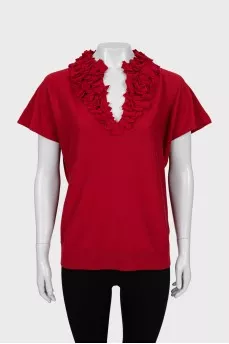 Short sleeve wool sweater