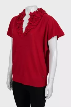 Short sleeve wool sweater