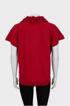 Short sleeve wool sweater