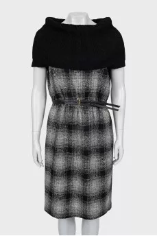 Off shoulder plaid dress