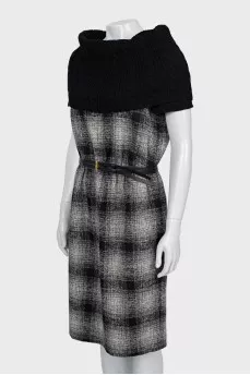 Off shoulder plaid dress