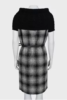Off shoulder plaid dress