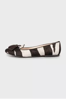 Two-tone textile ballet shoes