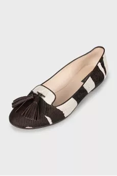 Two-tone textile ballet shoes