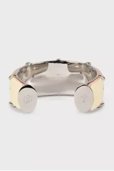 Silver bracelet with signature logo