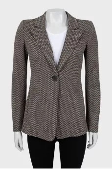 Fitted jacket in geometric print