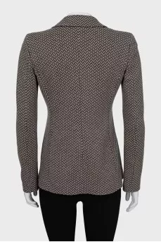 Fitted jacket in geometric print