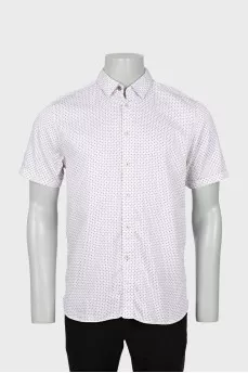 Men's white shirt with fine print