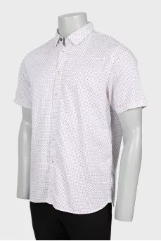 Men's white shirt with fine print