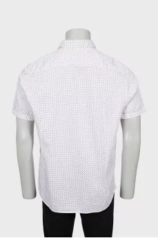 Men's white shirt with fine print