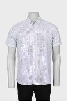 Men's black and white printed shirt