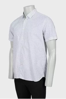 Men's black and white printed shirt