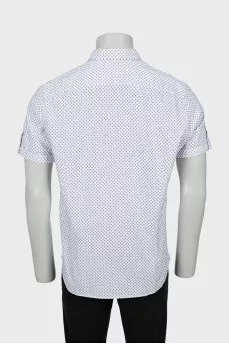 Men's black and white printed shirt