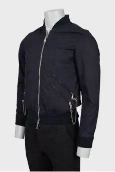 Men's jacket with silver fittings