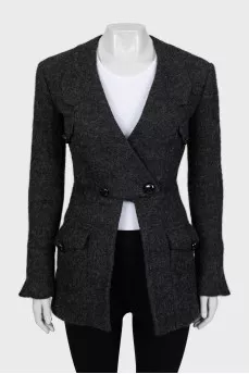 Long pile fitted jacket