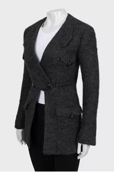 Long pile fitted jacket