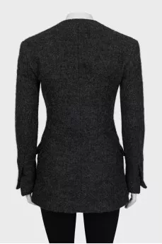 Long pile fitted jacket