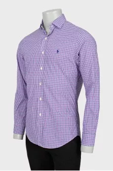 Men's fitted shirt in check print