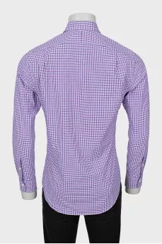 Men's fitted shirt in check print