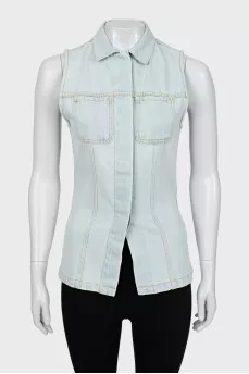 Slim fit denim vest