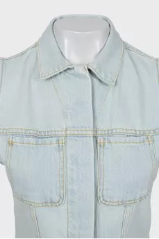 Slim fit denim vest