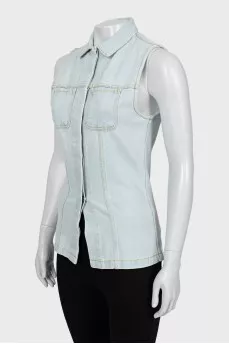 Slim fit denim vest