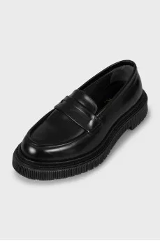 Leather loafers with textured sole