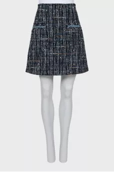 High waist tweed skirt