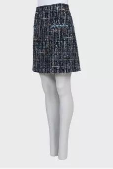 High waist tweed skirt