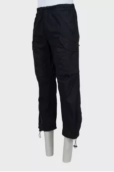 Men's black trousers with drawstrings