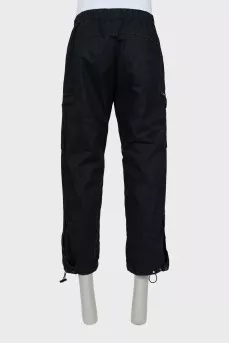 Men's black trousers with drawstrings