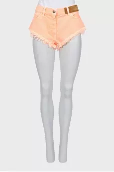 Raw hem mini denim shorts