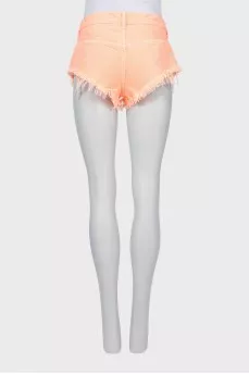 Raw hem mini denim shorts