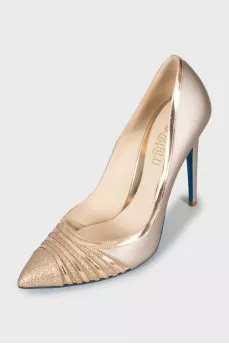 Gold glitter shoes