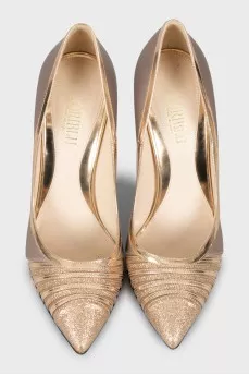Gold glitter shoes