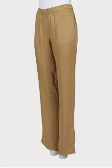 Straight-fit trousers with elastic