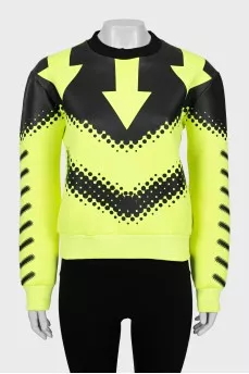 Two-tone printed sweatshirt