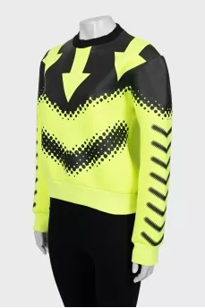 Two-tone printed sweatshirt