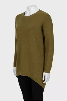 Wool sweater long at the back