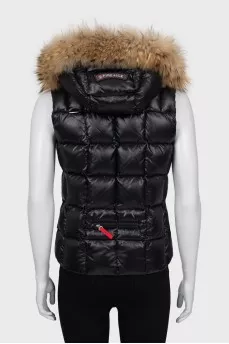 Quilted vest with hood