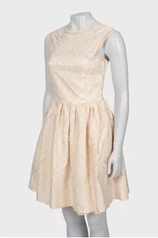 Beige dress with pattern