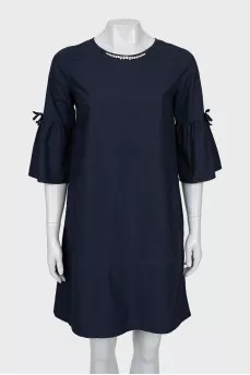 Cotton dress with rhinestones