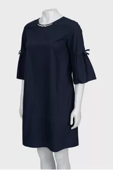Cotton dress with rhinestones